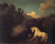 George Stubbs A Horse Frightened by a Lion oil on canvas